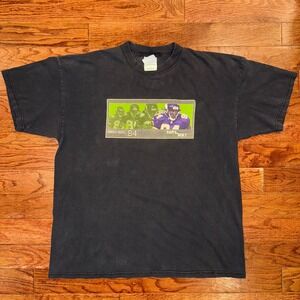 Vintage Randy Moss NFL 2K1 Sega Sports T-Shirt XL Black Minnesota Vikings XL
